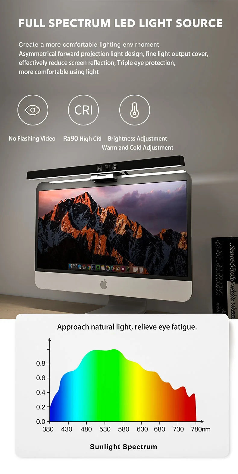 Barra de Luz para Monitor Sin Reflejos
