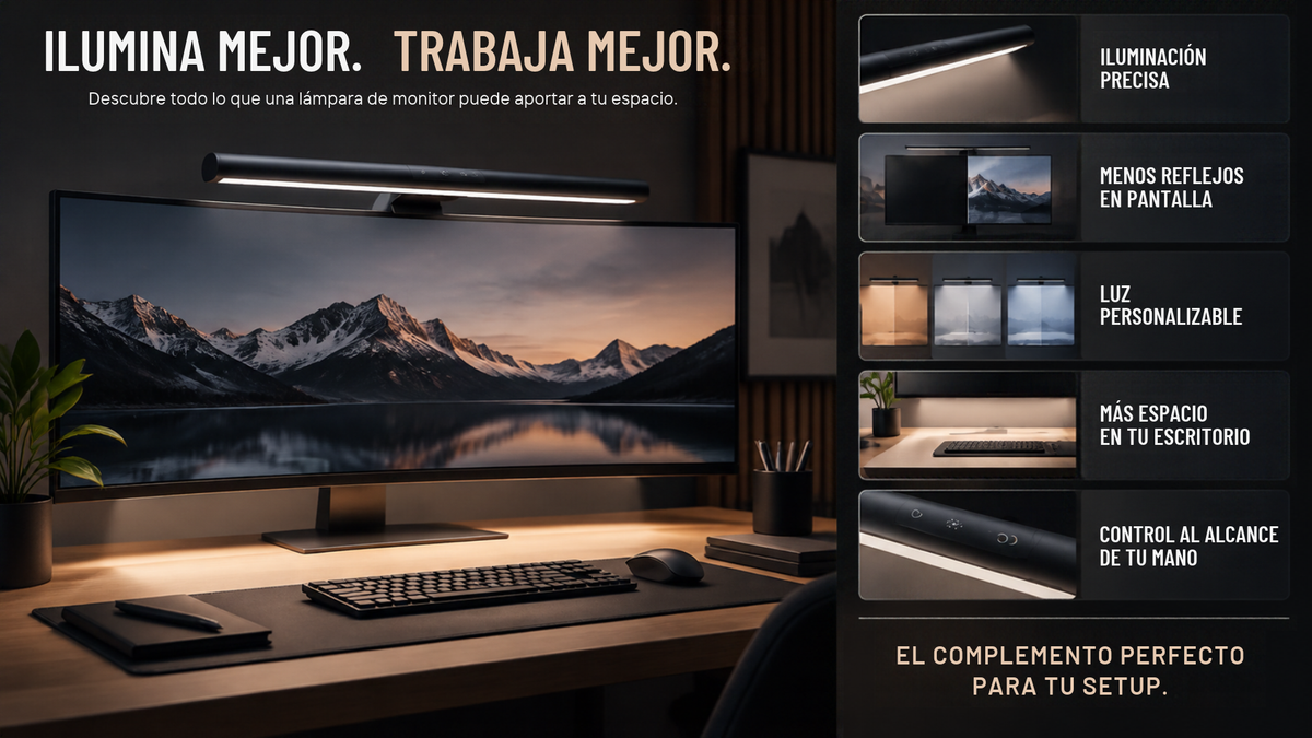 Barra de Luz para Monitor Sin Reflejos